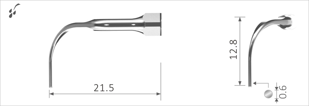 EMS compatible - P6R - Dental Scaler Tip